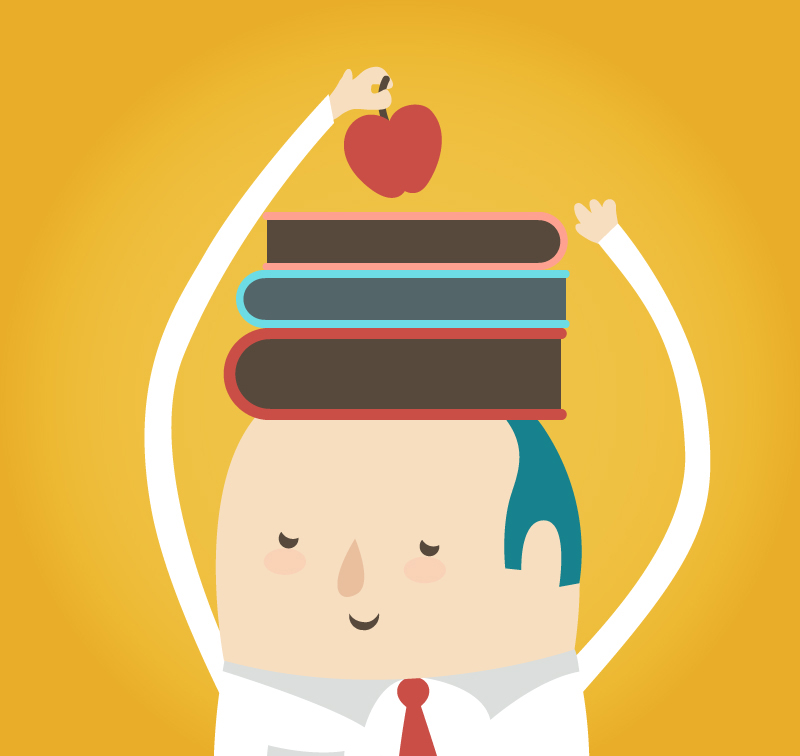 Cartoon male teachers design vector material