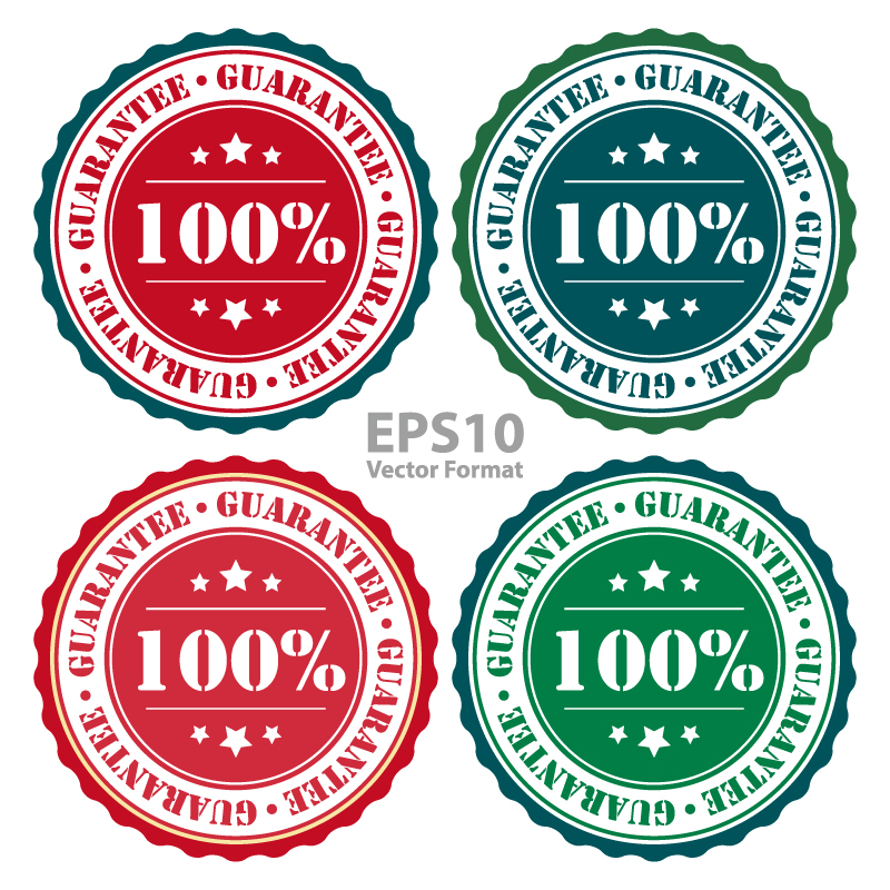 4 color quality label vector material
