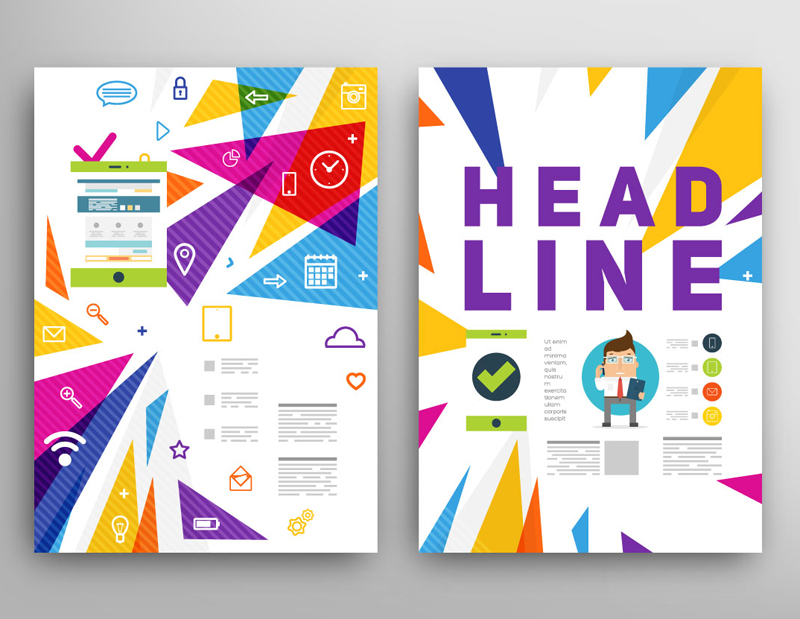 Fashion brochure cover design vector material
