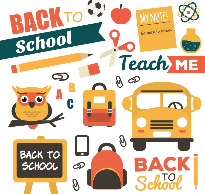 21 of the school season campus element vector material
