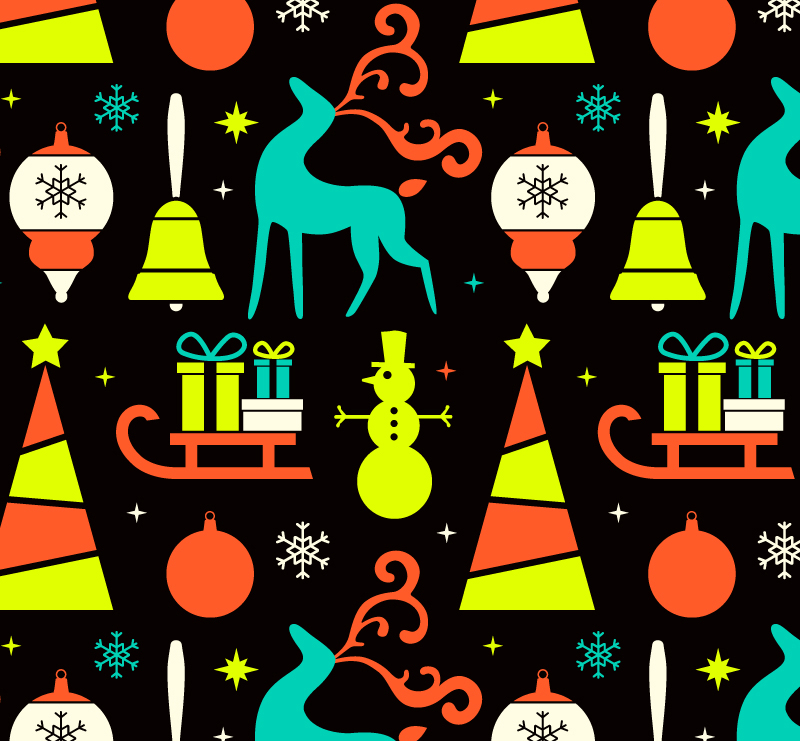 Creative Christmas seamless background element vector material
