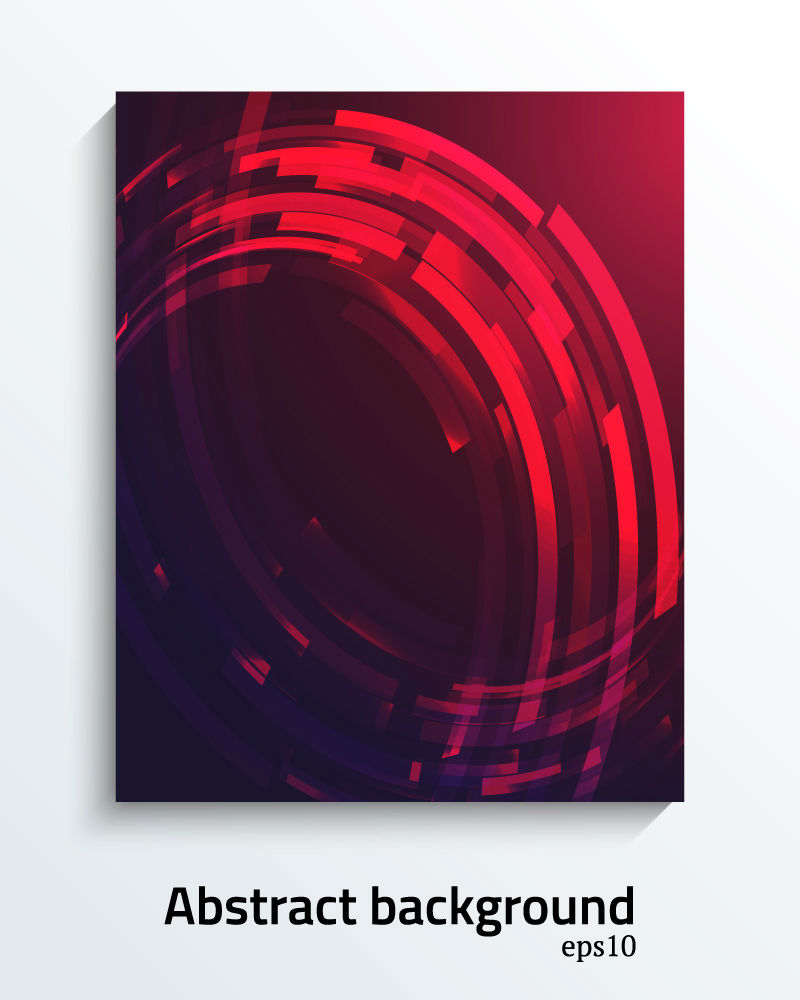 Red dynamic arc strip background vector material
