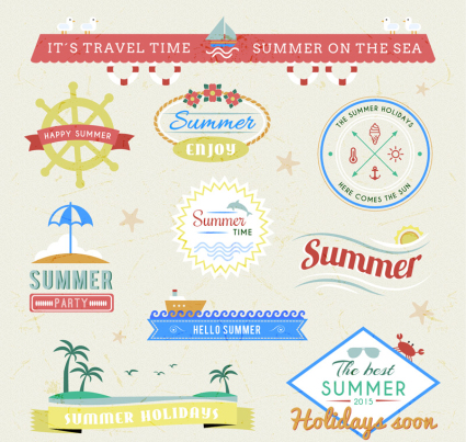 10 paragraph summer holiday label Vector