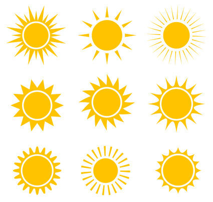 9 Creative sun icon vector