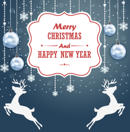 Creative Christmas and New Year greeting card vector