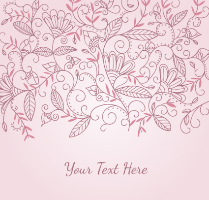 Painted plant pattern background vector material