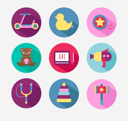 9 circular toy icon vector material