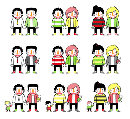 9 partner character design vector