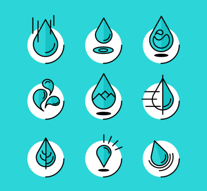 9 Creative droplet icon vector material