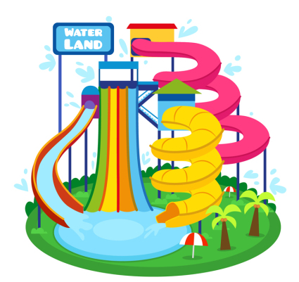 Cartoon illustrator vector material Waterpark