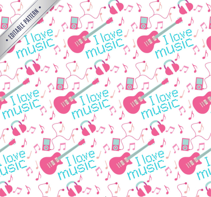 Color electric guitar seamless background vector