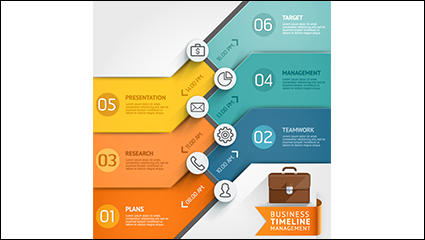 Beautifully business time management table vector material