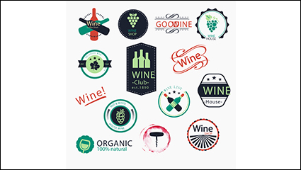 11 models of color wine label vector material