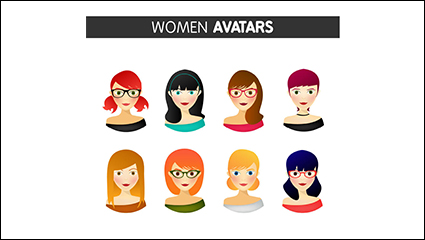 8 Head of a Woman fashion design vector material