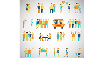 Paragraph 17 cartoon icon vector material Friend