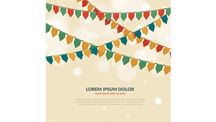 Colored flags holiday background vector drawing material