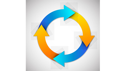 Color circular arrow design Vector material