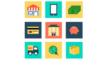 9 e-commerce icon vector material