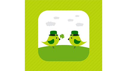 Green couple birdies vector material