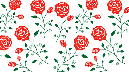 Rose branch seamless background vector material