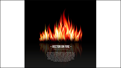 Realistic flame design vector material