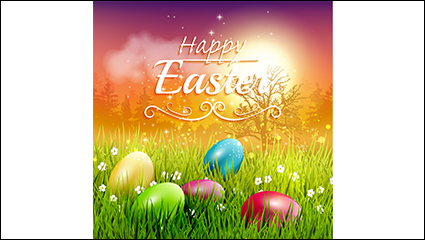 Fantastic Easter poster vector material