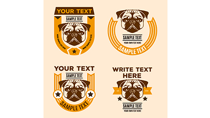 4 Creative Khabarovsk dog tag vector material