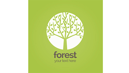 Green trees signs vector material