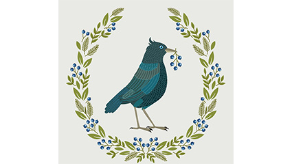 Creative title berry bird vector material