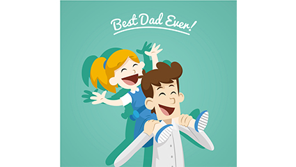 Father and daughter cartoon Father