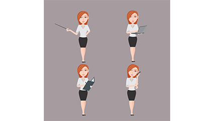 4 Business Women design vector material