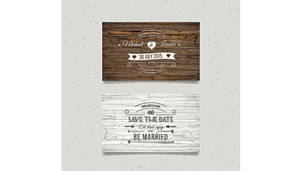 2 creative wedding invitation card vector wood