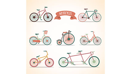 7 creative bike design vector material