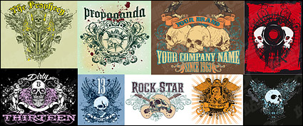 T-shirt design vector material-2