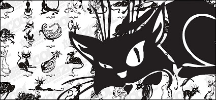 Vector cartoon cat material