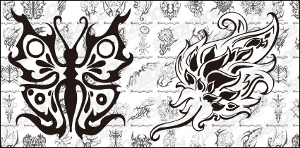 Flower patterns vector Totem material