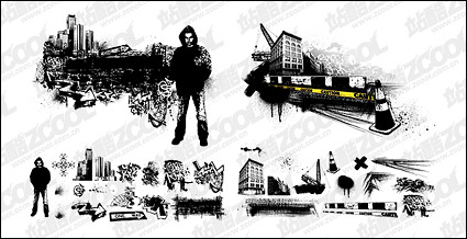 urban theme vector material