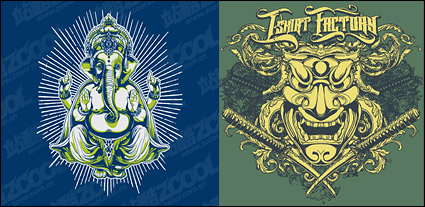 Deification theme t-shirt design vector