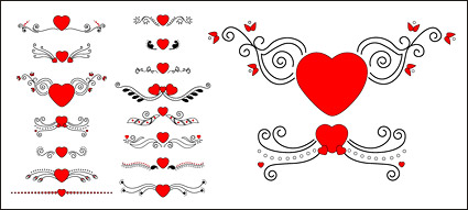 Simple lovely heart-shaped vector material elements