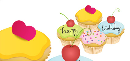 Small birthday cake Vector