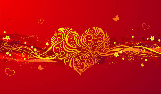 Valentine's Day heart-shaped background, butterfly pattern
