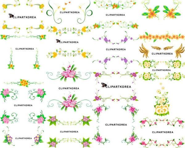 Vector flowers and lace pattern