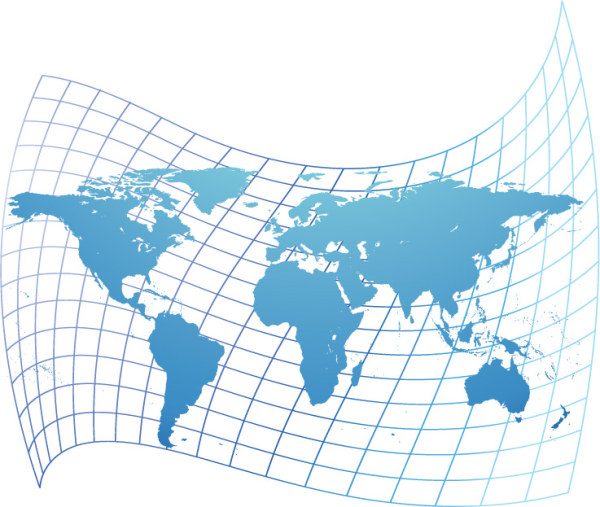 Distorted map of the world vector