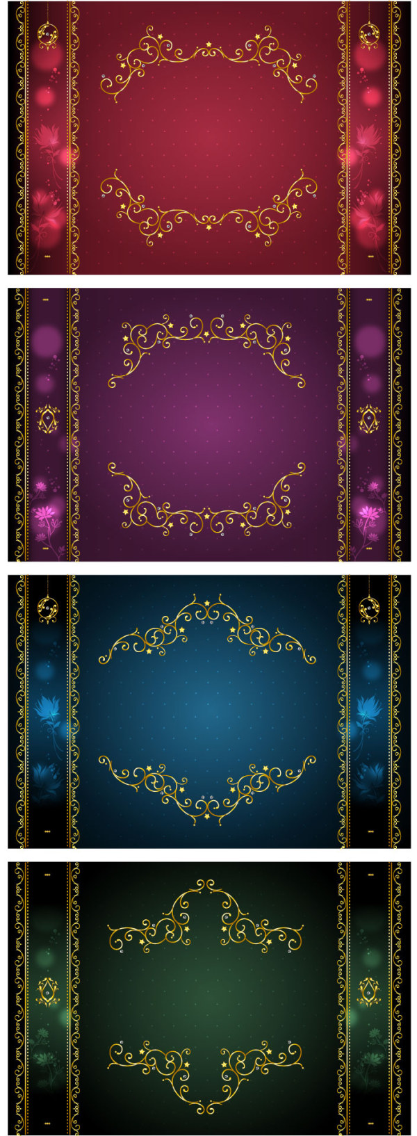 The classical gold lace border vector material