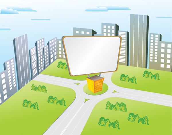 Cartoon billboards vector material