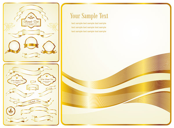 Vector Golden Ribbon label