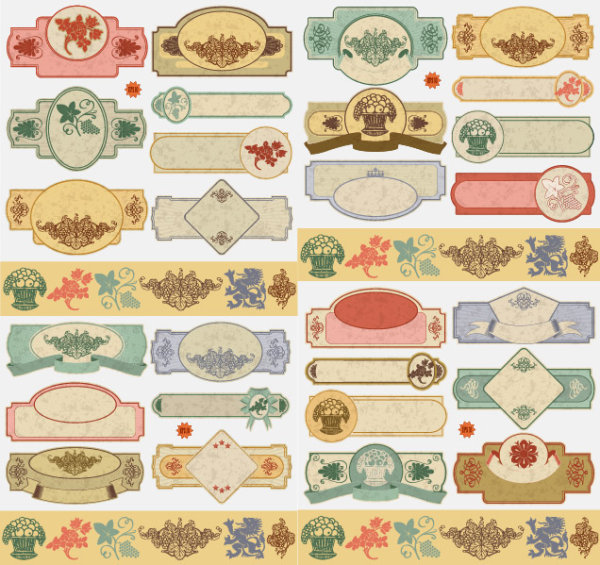 Classical label vector graphic material -2