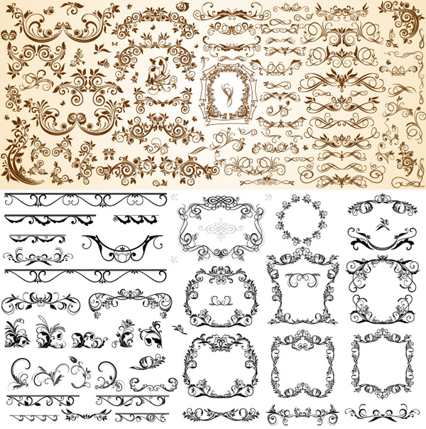 Very useful set of European pattern vector material