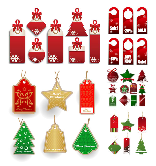 Christmas sales of discount label vector