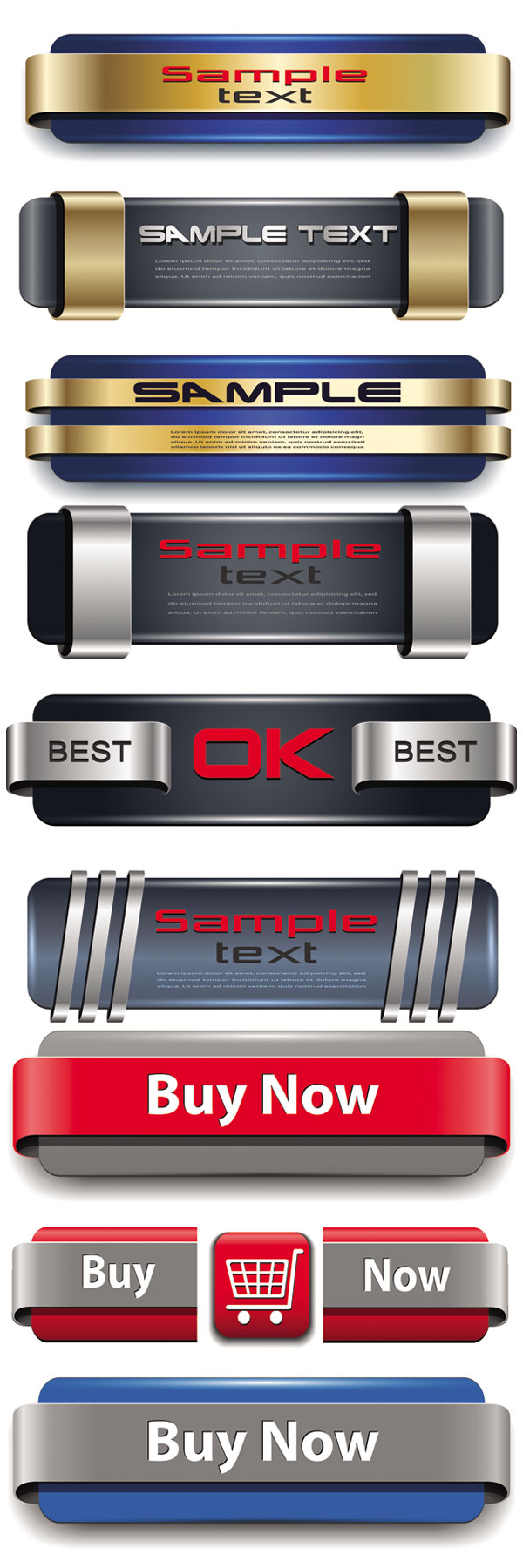 Metallic button - Vector